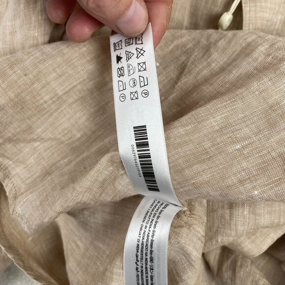 Porten & Ash Women's 100% Linen Long Sleeve Shirt Size XL Beige - Picture 10 of 14